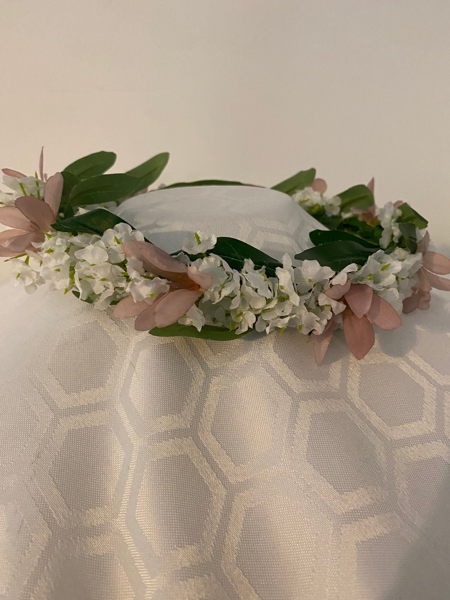 Dusky Pink And White Bridesmaids Flower Crown/head piece