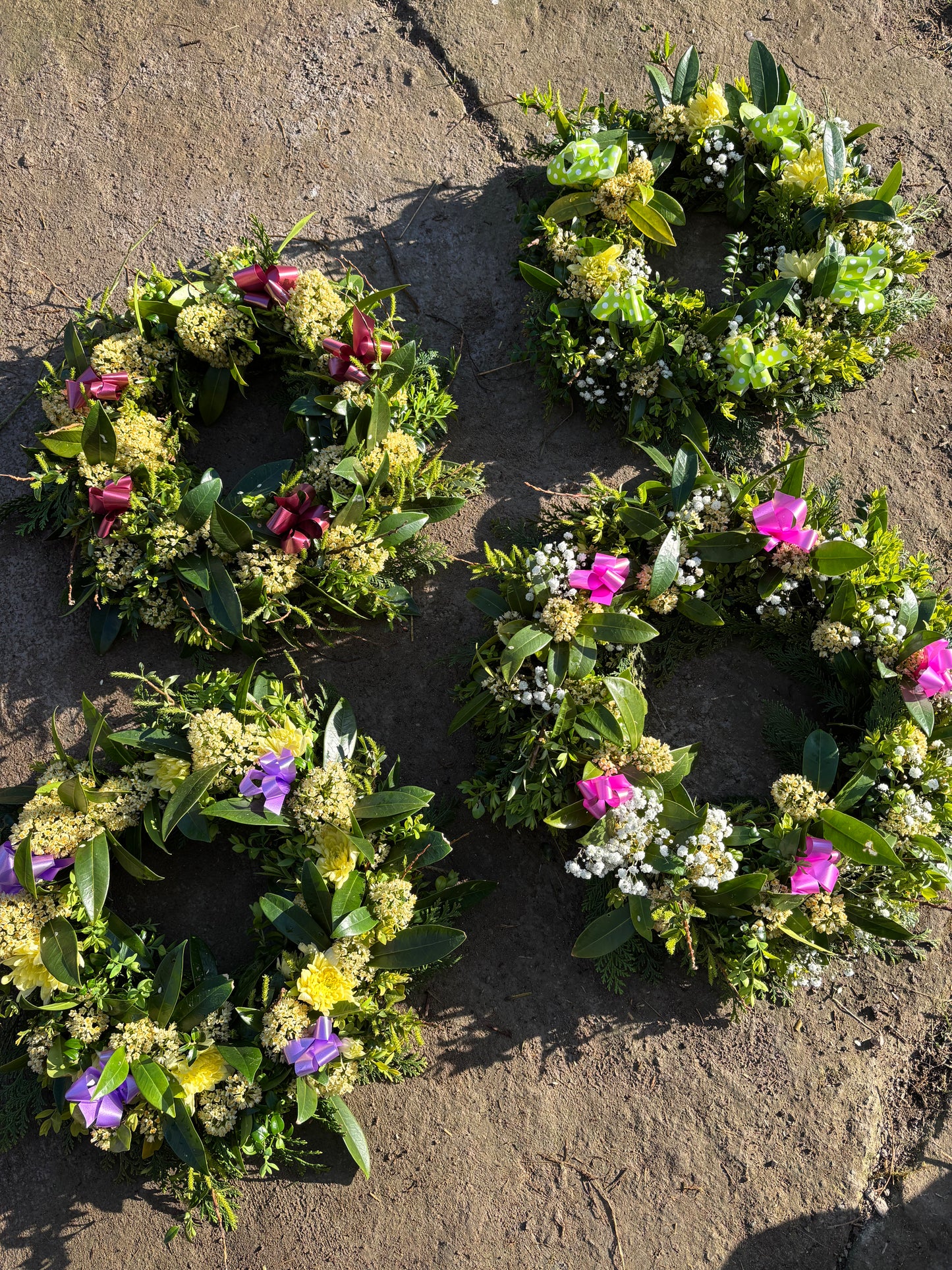 Yellow flowers Easter wreath Solva Flowers