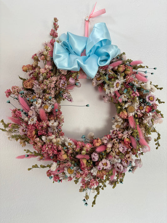 Shades of pink. Dried Flower Natural Hanging Wall art Home decor. Hand Made.