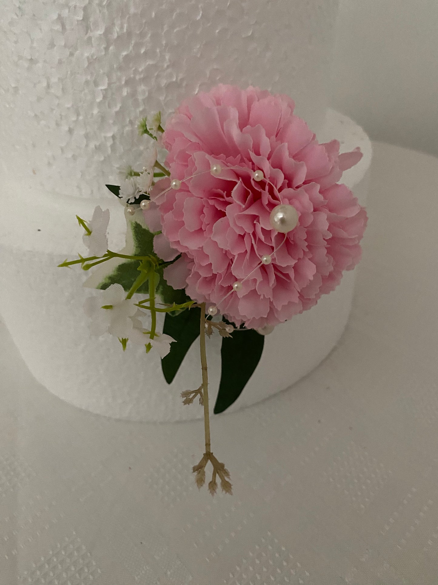 Cake Decoration Flowers. Silk flowers Cake decoration set. Pink Carnations