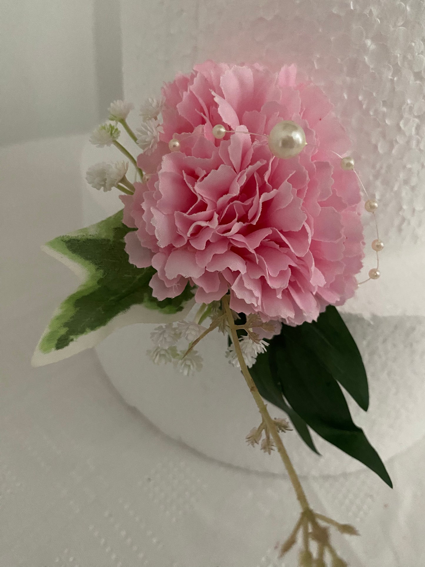 Cake Decoration Flowers. Silk flowers Cake decoration set. Pink Carnations