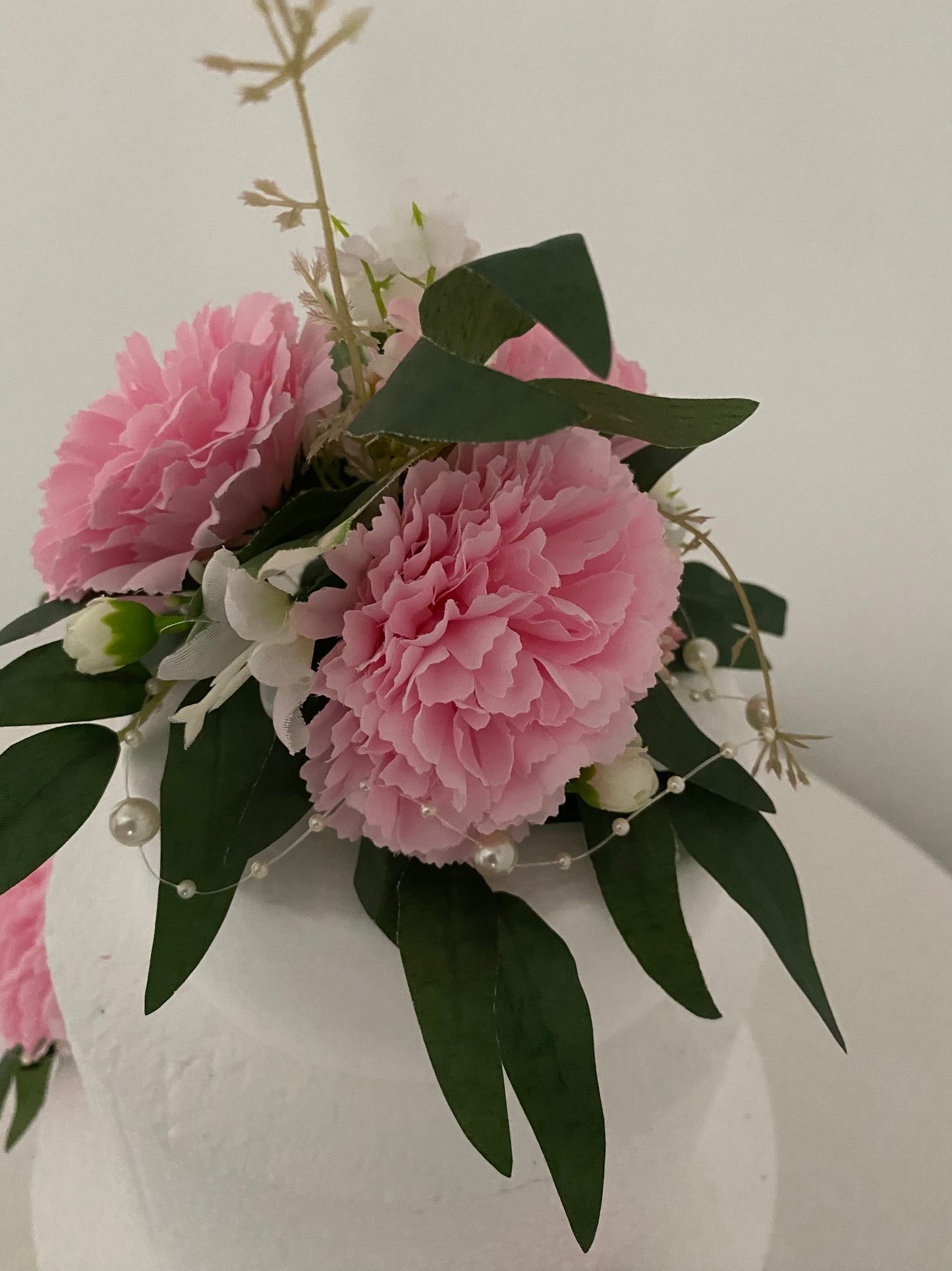 Cake Decoration Flowers. Silk flowers Cake decoration set. Pink Carnations