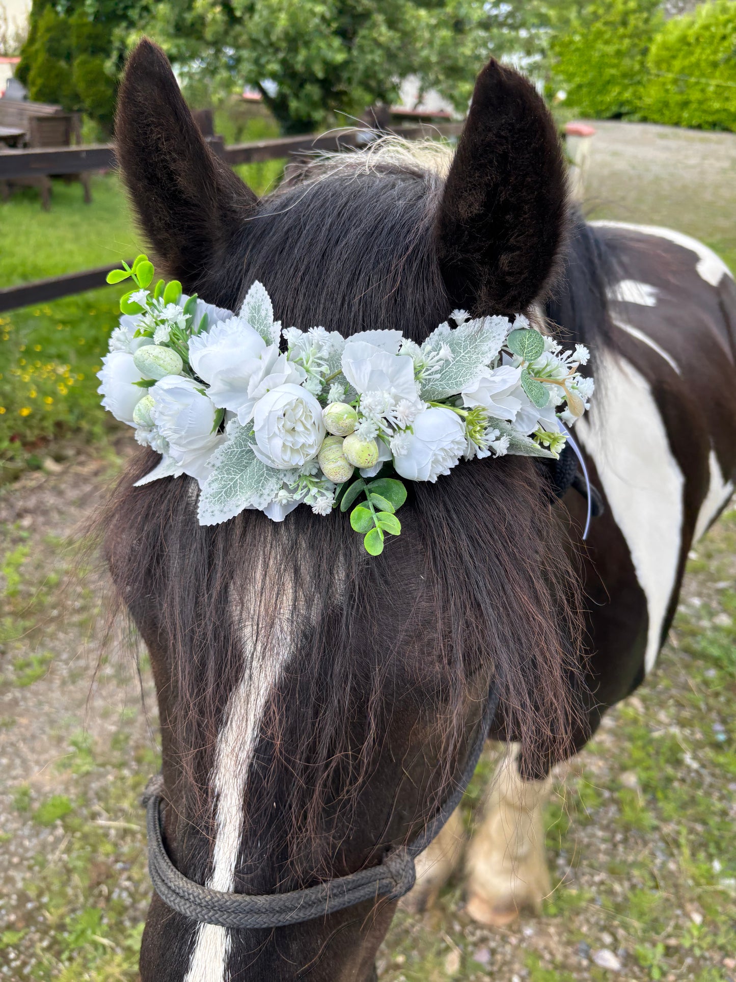 HAND MADE FLORAL HEAD PIECE FOR HORSE PONY ALPACA GOAT SHEEP DOG ANIMALS