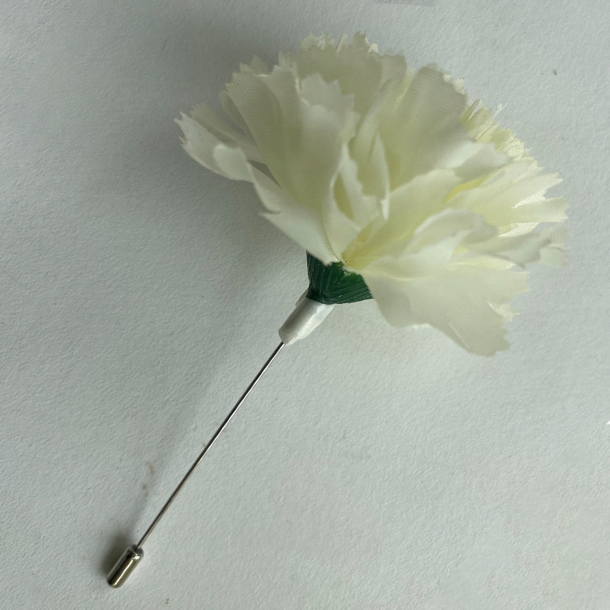 Cream carnation buttonhole lapel pin wedding formal occasion