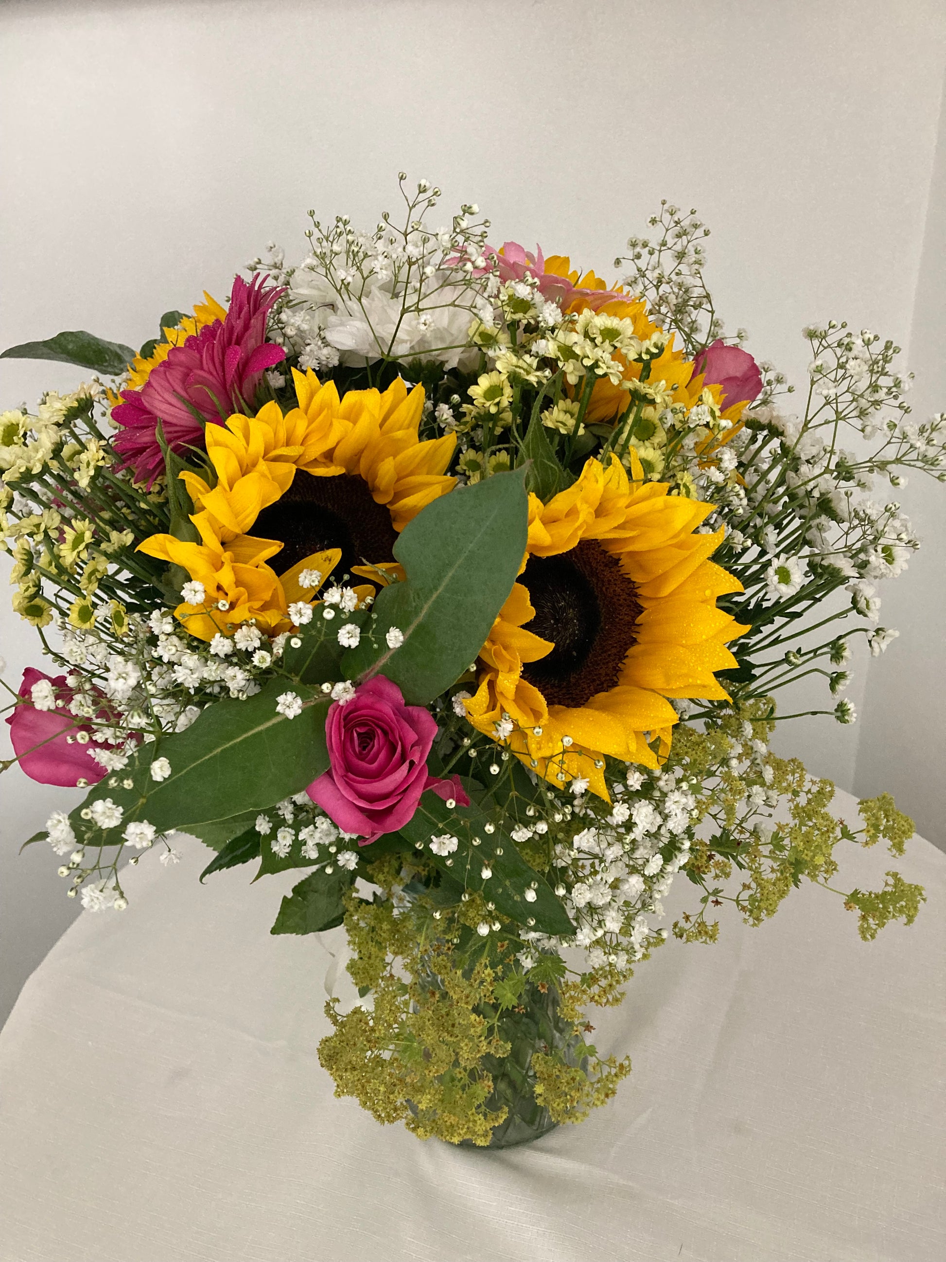 Hand Tied Bouquet of Sunflowers and fresh flowers