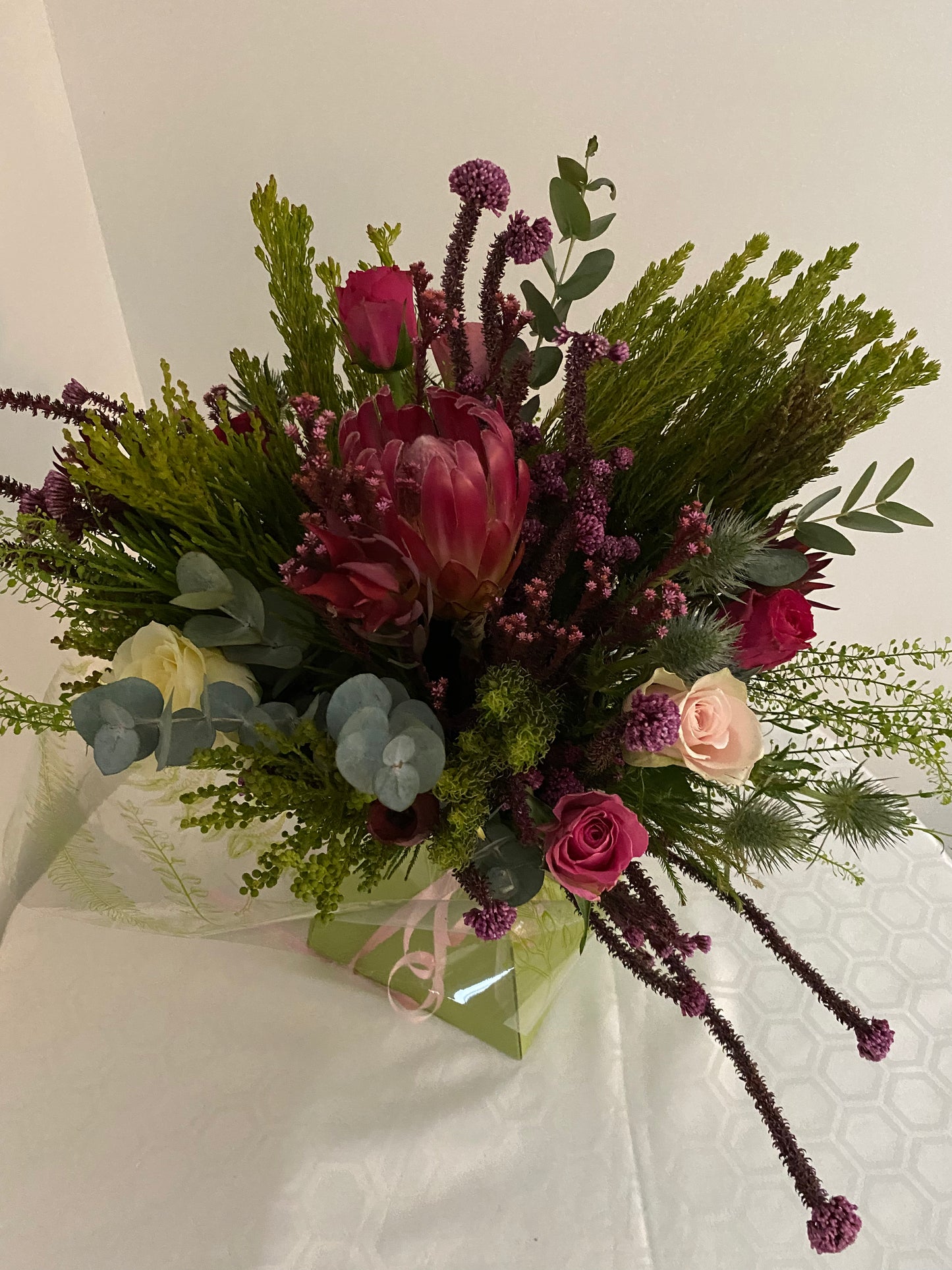 Hand Tied Bouquet of mixed fresh flowers inspired by wildflowers.
