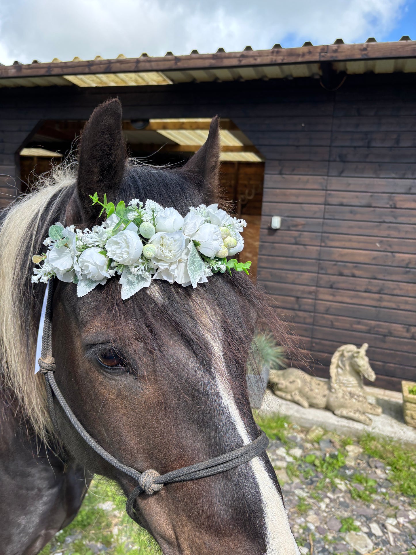 FLOWER CROWN OF MIXED FLOWERS FOR HORSE PONY ALPACA