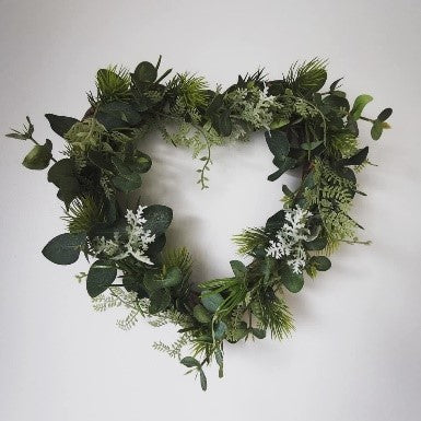 The Flower Pod - Learn how to make a gorgeous heart of fresh greenery for your door.