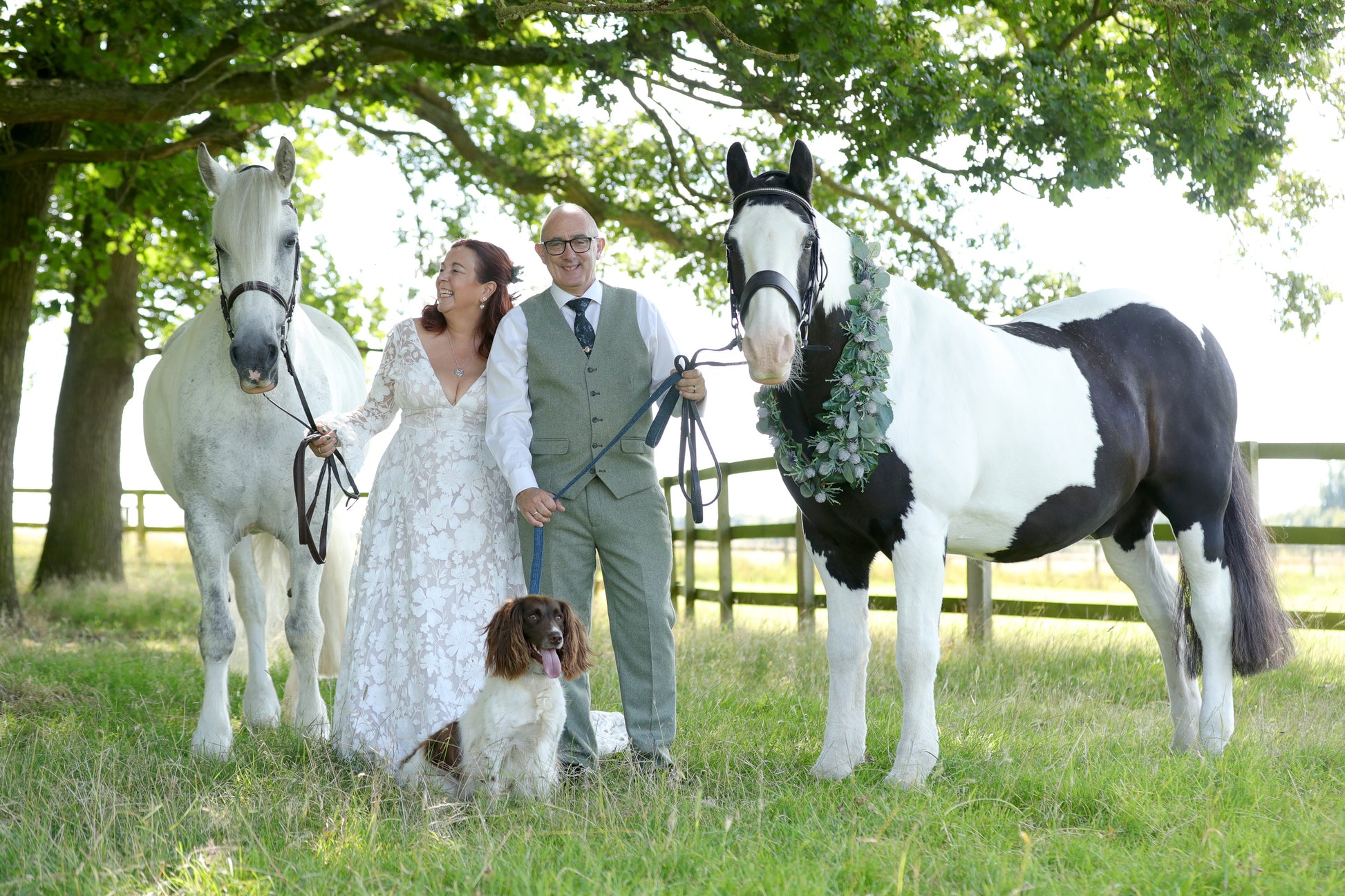 Wedding flower garland for horse or pony