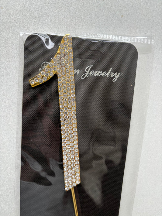 "No. 1" Diamante Cake Topper. Birthday anniversary Cake decoration topper. Table Number