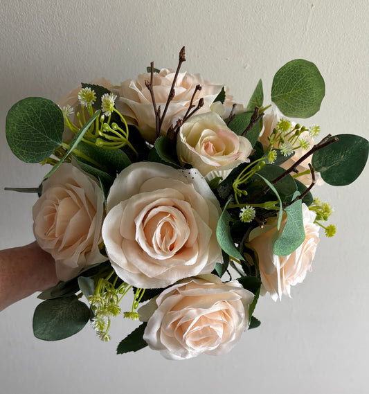 Rose and eucalyptus posy bouquet