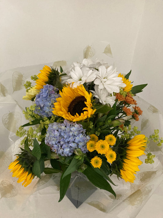  Hand Tied Bouquet of Sunflowers and fresh flowers