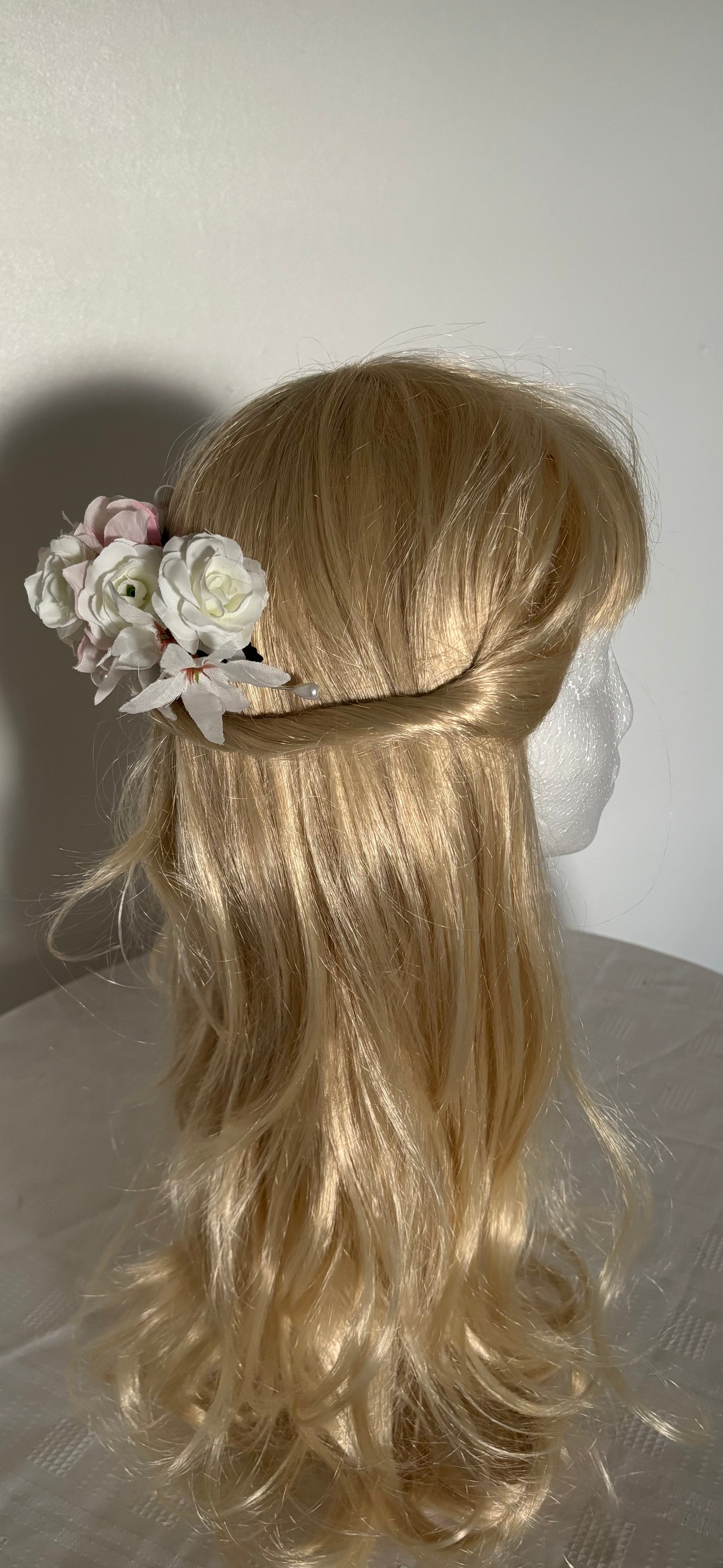 Silk flower hair comb