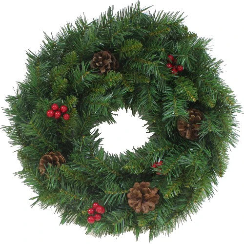 Artificial Green Pine & Spruce Traditional Hanging Wreath