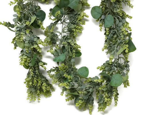 Artificial green mixed eucalyptus Garland